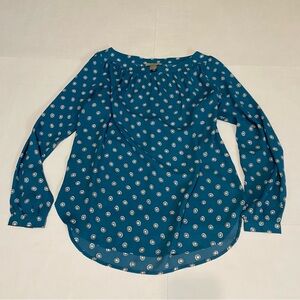 🍁LOFT Blue Relaxed Floral Blouse